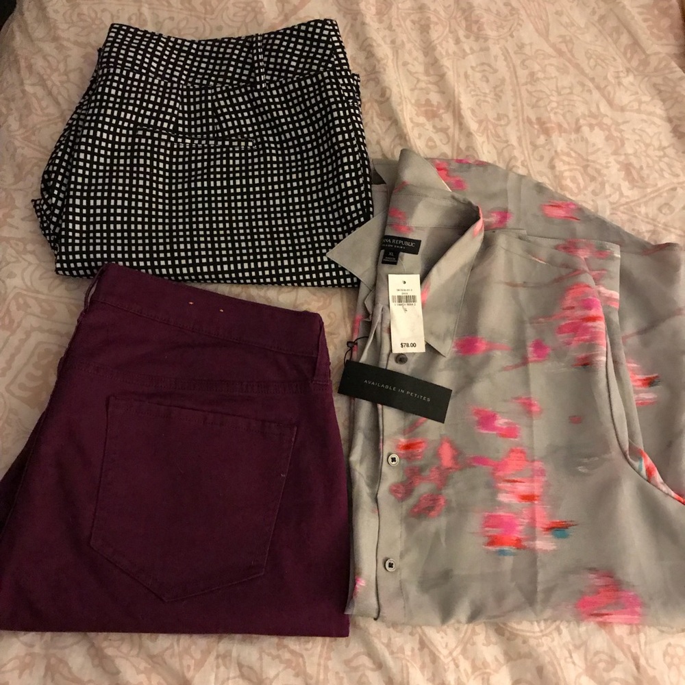 Old Navy Rockstar burgundy jeans